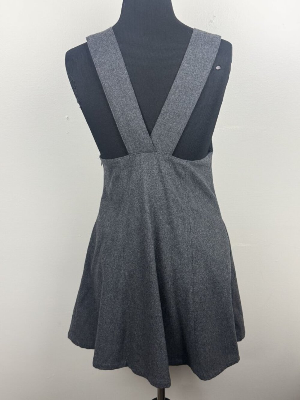 Free People Womens  Gray Wool Blend Gemma's Favorite V Neck Jumper Dress Size 2 - Picture 5 of 6